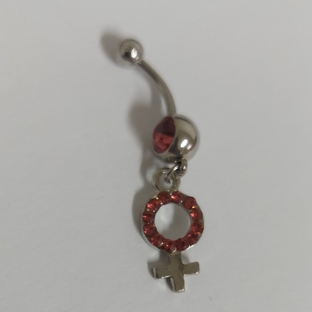 Elegant Silver and Red Women's Symbol Earrings